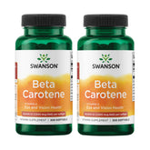 Swanson bêta-carotène, bouteille de capsules molles, soutien potentiel pour la vision et la peau.