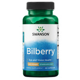 Swanson Bilberry Extra Puissance – Bouteille ouverte, soutien potentiel à la vue.