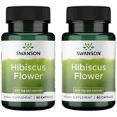Swanson hibiscus: bouteille de capsules hibiscus avec actifs bioactifs pour le bien-être quotidien.