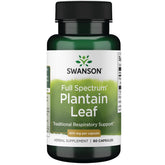 Swanson Plantain – bouteille montrant le Plantago Major, soutien potentiel du système immunitaire.