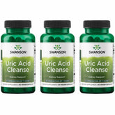 Swanson Uric Acid Cleanse: bouteille et étiquette, soutien potentiel rénal et hépatique.