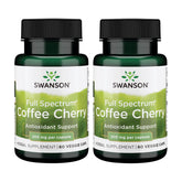 Swanson café cerise, capsules véganes; flacon clair et net démontrant le format pratique.