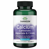 Swanson Calcium carbonate-aspartate-citrate, bouteille peut aider au maintien des os et du cœur