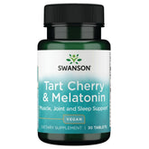 Swanson cerise acide et mélatonine – bouteille, soutien sommeil naturel potentiel.