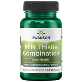 Swanson Chardon-Marie: bouteille-capsules, soutien potentiel du foie et antioxydant.