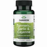 Swanson Curcuma Ail Cayenne Bouteille: capsules faciles à prendre au quotidien.