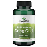 Swanson Dong Quai 530 mg en bouteille, soutien potentiel au cycle féminin et au confort quotidien.