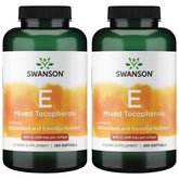 Swanson E-400 Tocophérols mixtes, gelules dans emballage, antioxydant potentiel.
