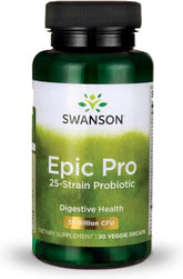 Capsules Swanson Epic-Pro dans une bouteille, soutien digestif quotidien.
