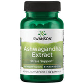 Swanson Extrait d'Ashwagandha : flacon visible, soutien potentiel au stress.