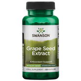 Swanson Extrait de pépins de raisin standardisé en flacon avec potentiel antioxydant.