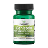 Swanson Génistéine: bouteille et univers naturel, soutien potentiel au bien-être féminin.