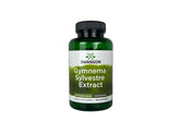 Swanson Gymnema Sylvestre, bouteille de capsules, soutien potentiel contre l’attrait des aliments sucrés.