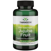 Swanson Jujube Fruit, capsule dans bouteille fermée, aide à un esprit plus détendu.