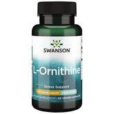 Swanson L-Ornithine, bouteille de capsules, pratique pour une utilisation quotidienne.