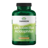 Swanson Lactobacillus Acidophilus – bouteille montrant l'emballage et le flacon pour la santé digestive.