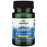 Swanson Lutein 10 mg, flacon de gélules molles pour la santé visuelle.