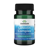 Swanson Luteolin Complexe, bouteille, soutient la concentration et le bien-être mental.