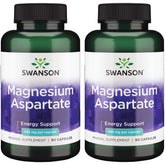 Swanson Magnesium Aspartate 685 mg, bouteille de 90 capsules pour soutenir l’énergie et la fonction musculaire.