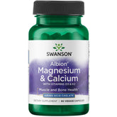 Swanson Albion Chelated Magnesium Calcium dans une bouteille; soutien potentiel des os et énergie.