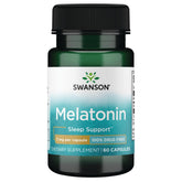 Swanson Mélatonine 3 mg – bouteille montrant le conditionnement, soutien potentiel au sommeil.