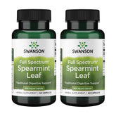 Swanson Menthe Verte, bouteille capsules 400 mg prête à l’emploi, soutien digestif.