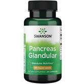 Swanson Pancréas cru glandulaire — bouteille de capsules faciles à avaler et pratique au quotidien.