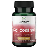 Swanson Policosanol, bouteille de 60 capsules, soutien potentiel à la santé cardiovasculaire.