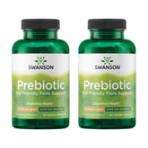 Swanson prébiotiques capsules visibles dans la boîte, soutien potentiel à la flore intestinale.