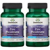Swanson Premium Brand Zinc Picolinate – bouteille claire, soutien potentiel à l’immunité.