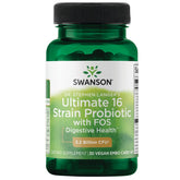Swanson probiotique 16 souches dans une bouteille, soutien potentiel à l'équilibre digestif.