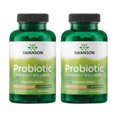 Swanson Probiotique: bouteille-gelules, soutient la digestion et le bien etre quotidien.