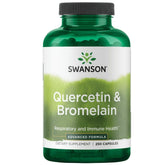 Swanson Quercétine-Bromélaïne, bouteille avec capsules faciles à avaler pour le soutien quotidien.