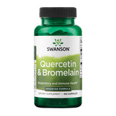 Swanson Quercétine Bromélaïne gélules – dosage quotidien pour le soutien respiratoire.