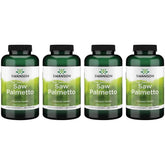 Swanson Saw Palmetto présente une bouteille de gélules offrant un soutien potentiel de la prostate.