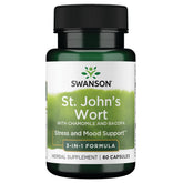 Swanson St. John's Triple Complexe capsules bouteille : soutien potentiel à l'humeur et relaxation.
