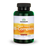 Swanson Super Stress B-Complex, bouteille 240 capsules, énergie naturelle et soutien quotidien.