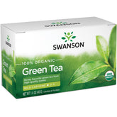 Swanson thé vert bio — paquet pour infusions naturelles et énergie douce.