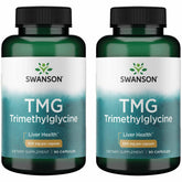 Swanson TMG - bouteille de capsules, soutien potentiel foie et cœur.