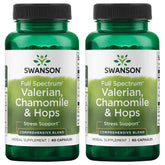 Swanson Valériane Camomille Houblon: bouteille de 60 gélules pour relaxation nocturne