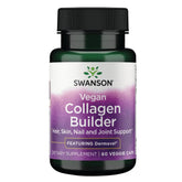 Swanson Collagen Builder végan sur bouteille, soutien potentiel de peau et cheveux.
