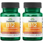 Swanson B12 Méthylcobalamine en bouteille, comprimés faciles à prendre pour soutenir l'énergie.