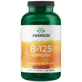 Swanson Vitamine B125 Complexe, bouteille, soutien potentiel du système nerveux et énergie.
