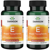 Swanson Vitamine E tocophérols: bouteille lot de 2 avec gélules faciles à avaler.