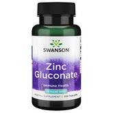 Swanson Zinc Gluconate: comprimés pour absorption optimale et soutien immunitaire.