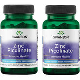 Swanson Zinc Picolinate – bouteille de capsules, soutien immunitaire potentiel.