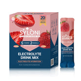 Syloni Électrolytes stick fraise ouvert, hydratation rapide après l'entraînement.