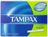 Tampon Tampax avec applicateur en carton anti-glisse facilitant l'insertion.