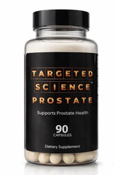 Targeted Science Prostate Supplement, bouteille: soutien prostatique et confort urinaire.