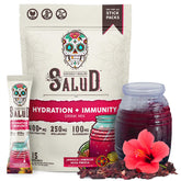 Taste Salud sachet d'hydratation 2-en-1 prêt à boire pour énergie et hydratation.